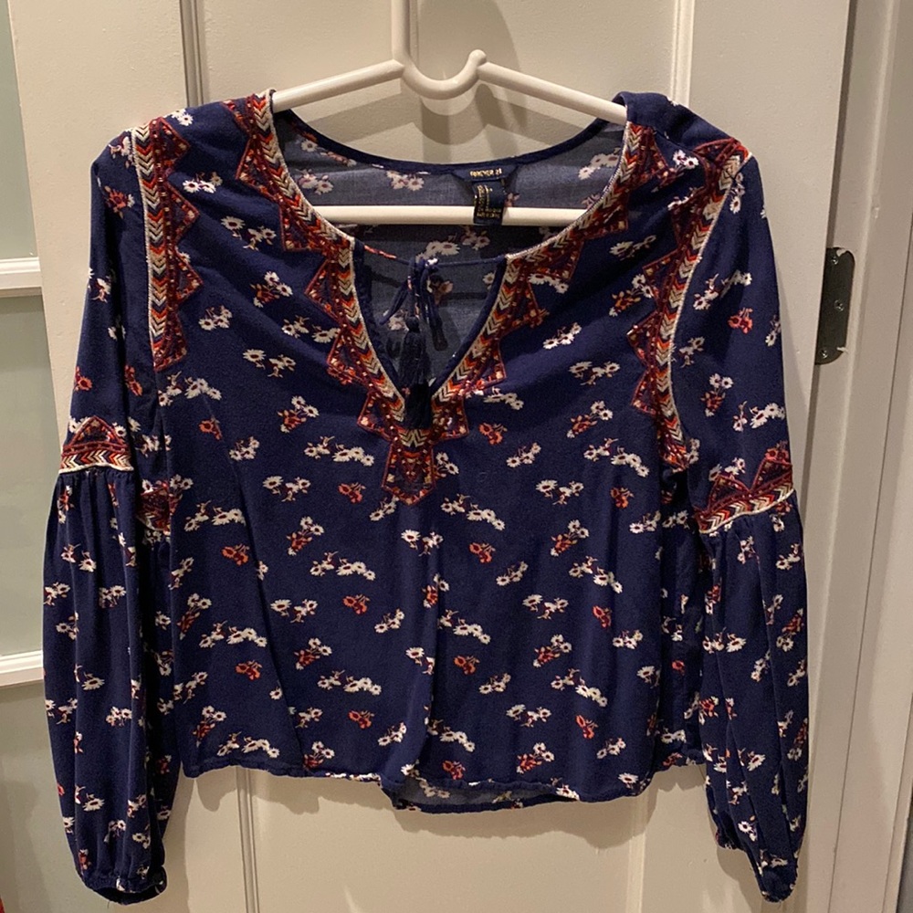 Boho top with flower print